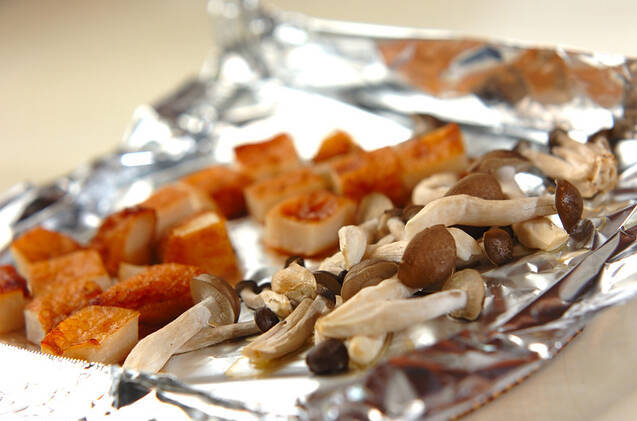 シメジと平天ののり和えの作り方の手順2