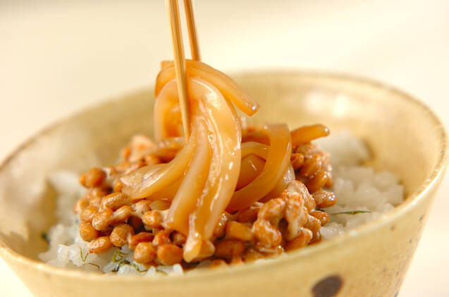 イカ漬け納豆丼の作り方の手順3