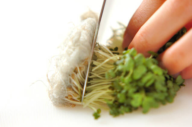 生ハムのスプラウト巻きの作り方の手順1