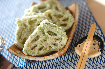 レンコンのアオサ揚げ