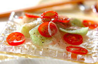 刺身コンニャクのカルパッチョ風サラダ