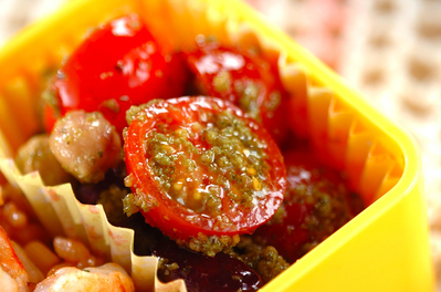 トマトと豆のバジルサラダ 副菜 レシピ 作り方 E レシピ 料理のプロが作る簡単レシピ