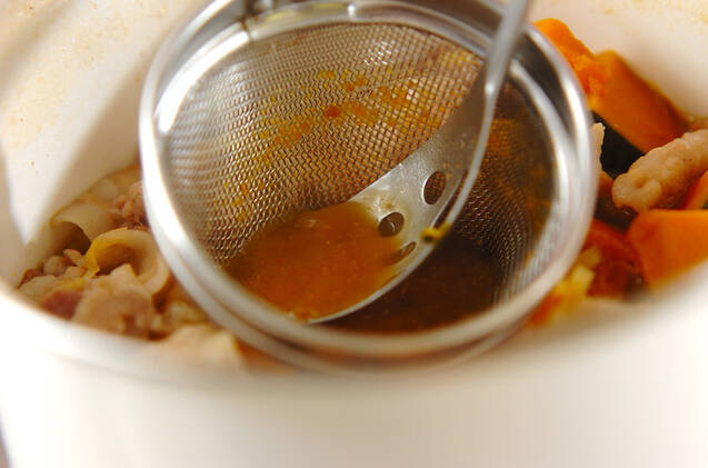 カボチャと豚バラ肉の煮物の作り方の手順6