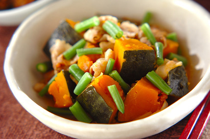 カボチャと豚バラ肉の煮物