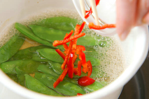 キヌサヤのしっとり煮の作り方の手順3