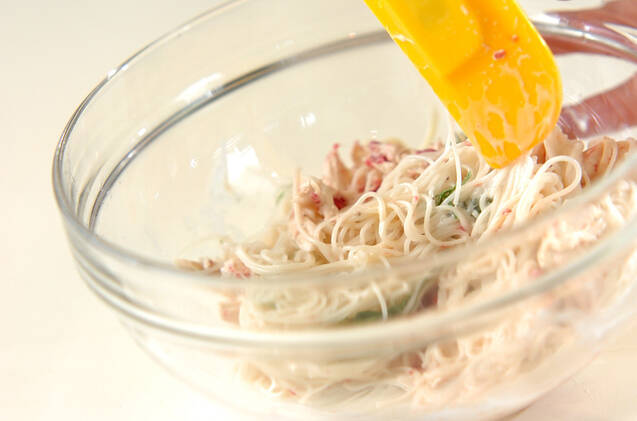 梅マヨ素麺の作り方の手順5