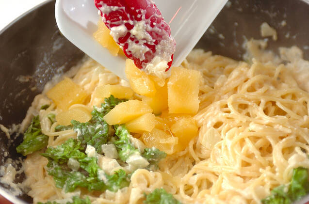 数の子入りクリームパスタの作り方の手順4