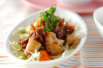 砂肝のゴマドレ炒めサラダ