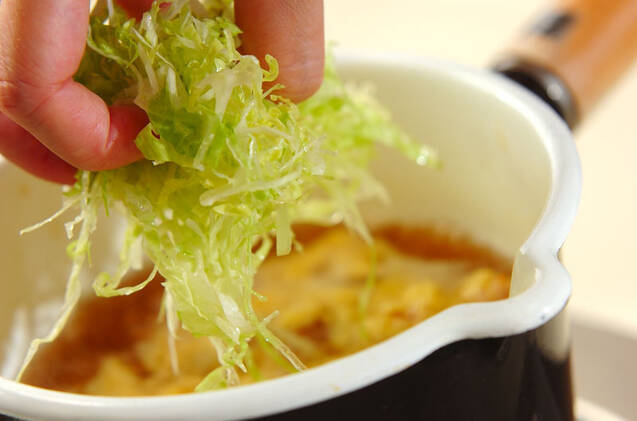レタスとハムの卵スープの作り方の手順6