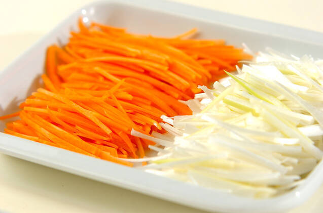 照り焼き豚の野菜巻きの作り方の手順1