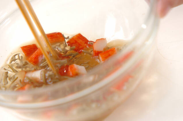 ジュンサイの酢の物の作り方の手順3