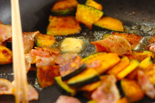 カボチャのカレーバター炒めの作り方の手順4