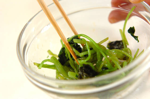 ミツバのポン酢のり和えの作り方の手順2