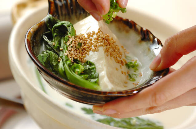豆乳仕立ての湯豆腐の作り方の手順5