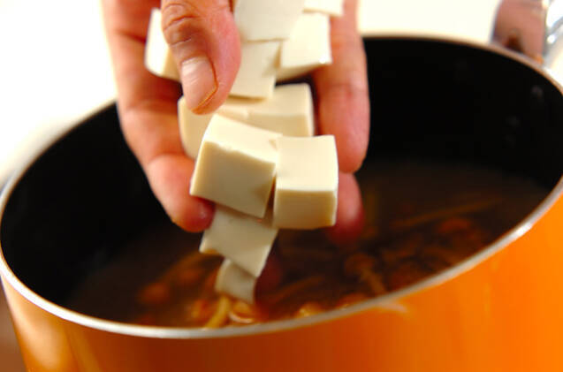 ナメコのみそ汁の作り方の手順4