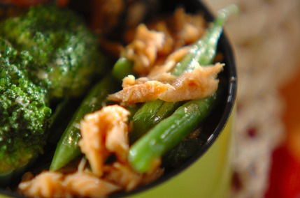 サヤインゲンとツナの炒め物