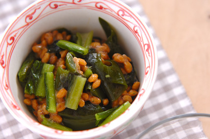 野沢菜納豆和え