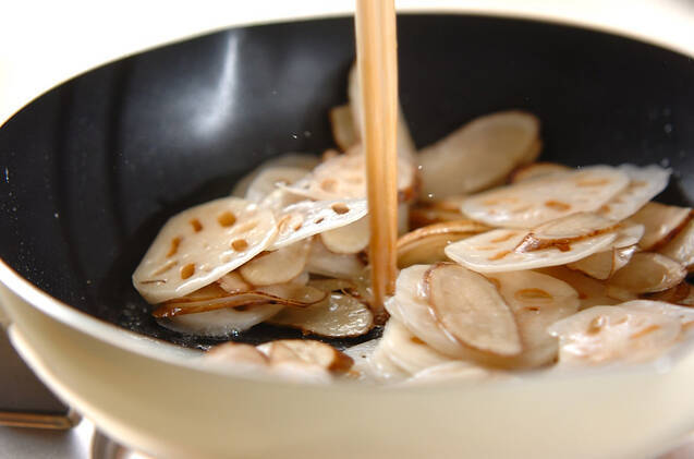 輪切りレンコンのきんぴらの作り方の手順3