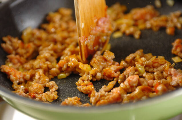 麻婆ナス丼の作り方の手順3