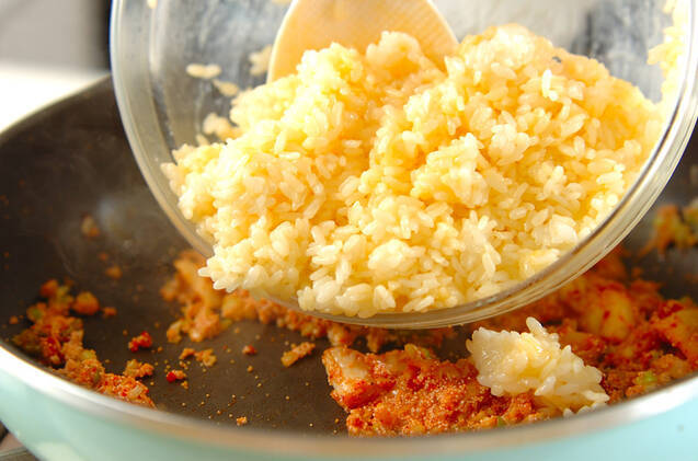 めんたいキムチチャーハンの作り方の手順5