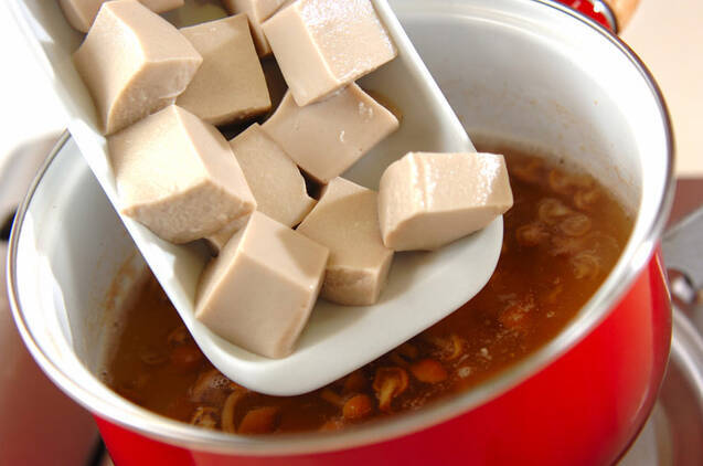 白ゴマ豆腐のナメコ汁の作り方の手順4