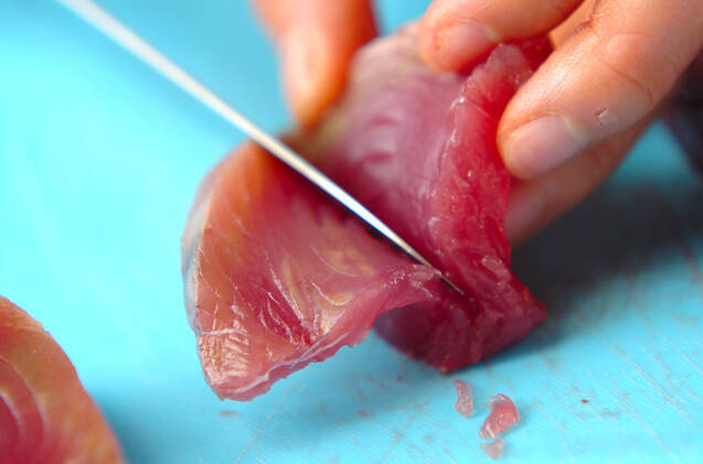 カツオのにぎり寿司の作り方の手順1