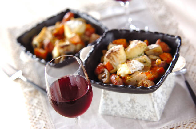 レンコン、ニンジンのチーズ焼き