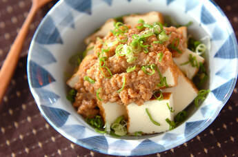厚揚げの肉みそがけ