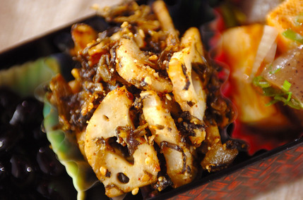 レンコンと高菜の炒め物