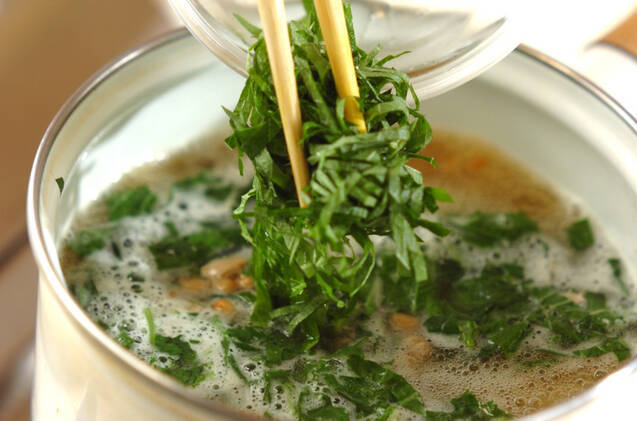 モロヘイヤ入り納豆汁の作り方の手順4