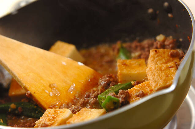 ご飯がすすむ！厚揚げとひき肉の炒め物の作り方の手順6