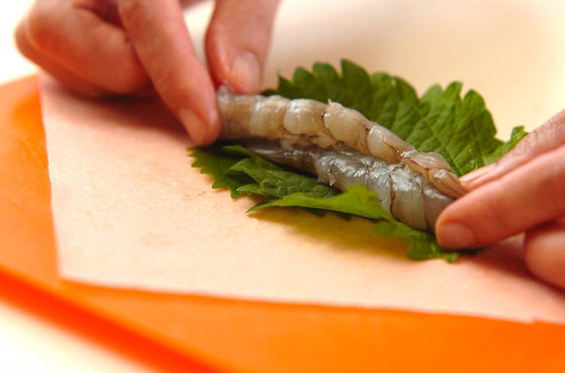 エビと大葉の春巻きの作り方の手順3
