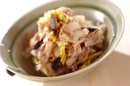 白菜と豚のレンジ和え