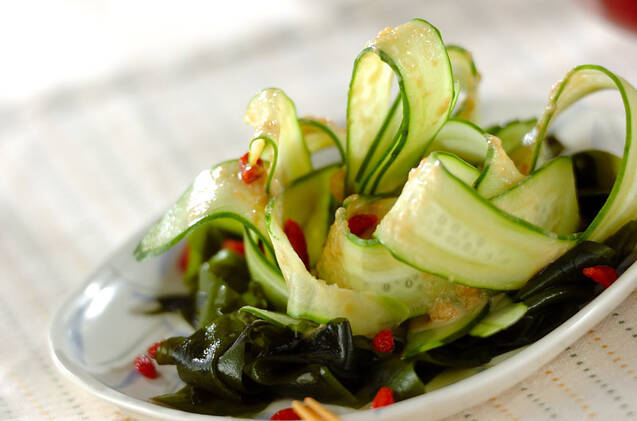 ひらひらキュウリのサラダ