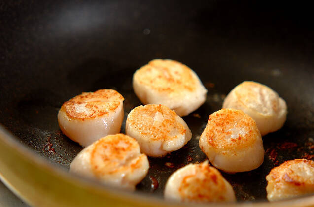 ホタテとチンゲンサイのあったかミルク煮の作り方の手順4