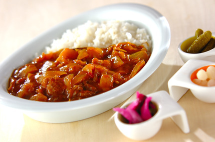 新玉ネギの牛すじカレー