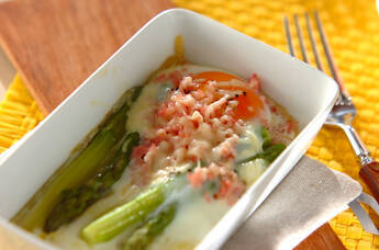 アスパラとベーコンの卵焼き