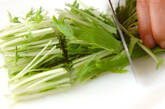 水菜のホットサラダの下準備1