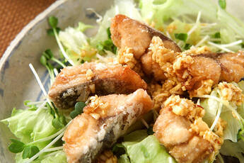 揚げサバ・ネギソース