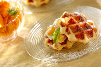 ヨーグルトマンゴーのワッフルサンド