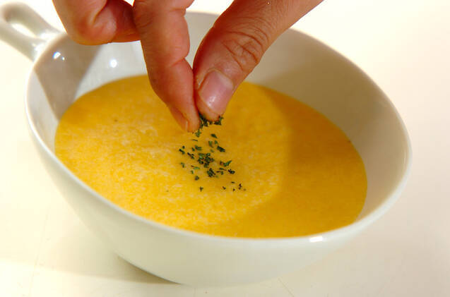 レンジで作るパンプキンスープの作り方の手順4