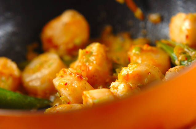 ホタテのチリソース炒めの作り方の手順4