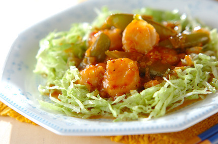 ホタテのチリソース炒め