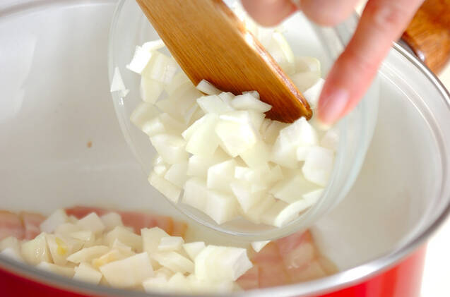 シイタケのミルクスープの作り方の手順4