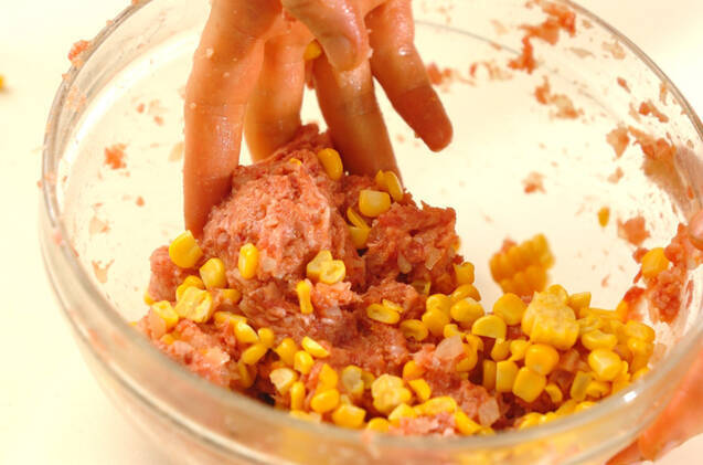 コーンハンバーグの作り方の手順6