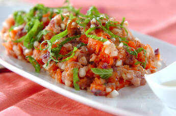 サーモンとアジのなめろう