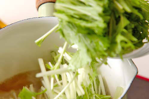 水菜の煮浸しの作り方の手順2