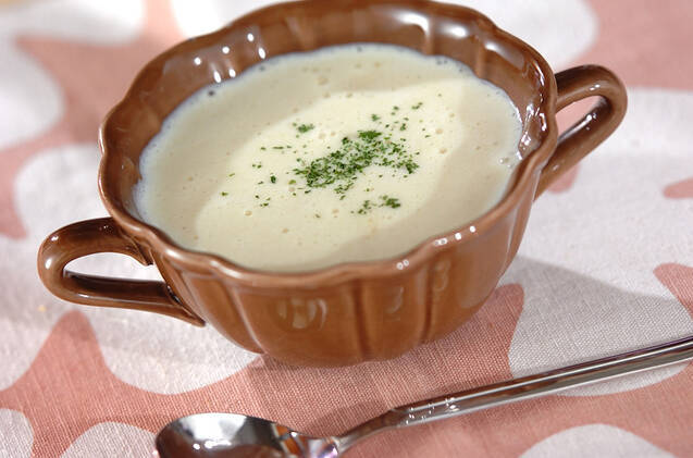 優しい味！白ネギとホタテの豆乳ポタージュ