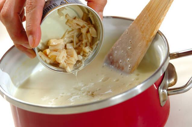 優しい味！白ネギとホタテの豆乳ポタージュの作り方の手順4