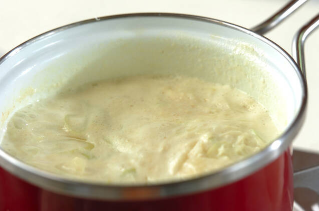 優しい味！白ネギとホタテの豆乳ポタージュの作り方の手順3